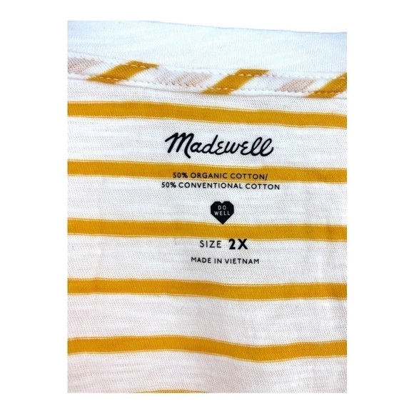 MADEWELL Theresa Striped V-Neck T-Shirt Size 2X NWT - Picture 2 of 4